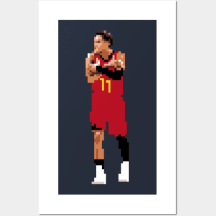 Trae Young Pixel Freeze Posters and Art